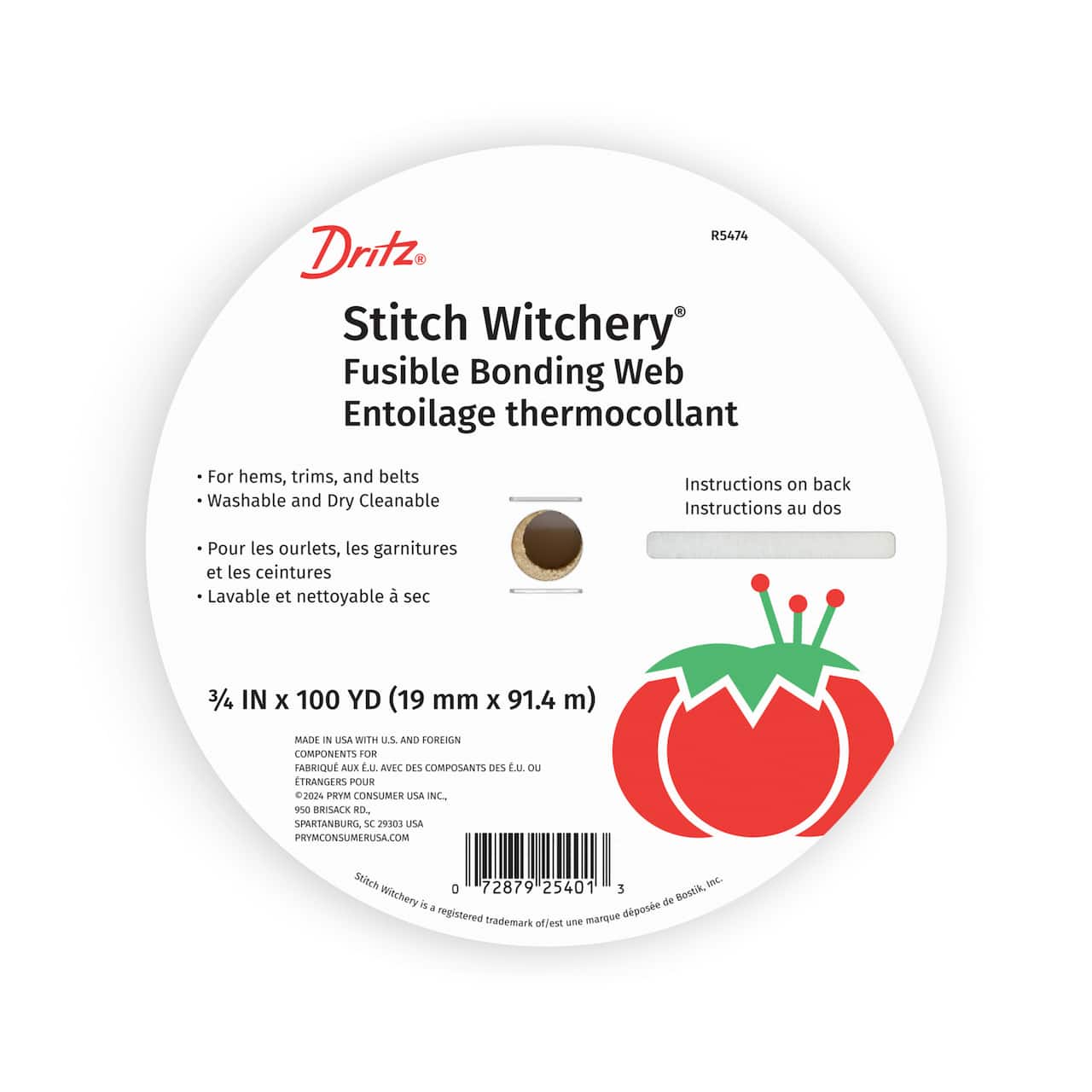 Dritz® Stitch Witchery® White Fusible Bonding Web, 0.75'' x 100yd.